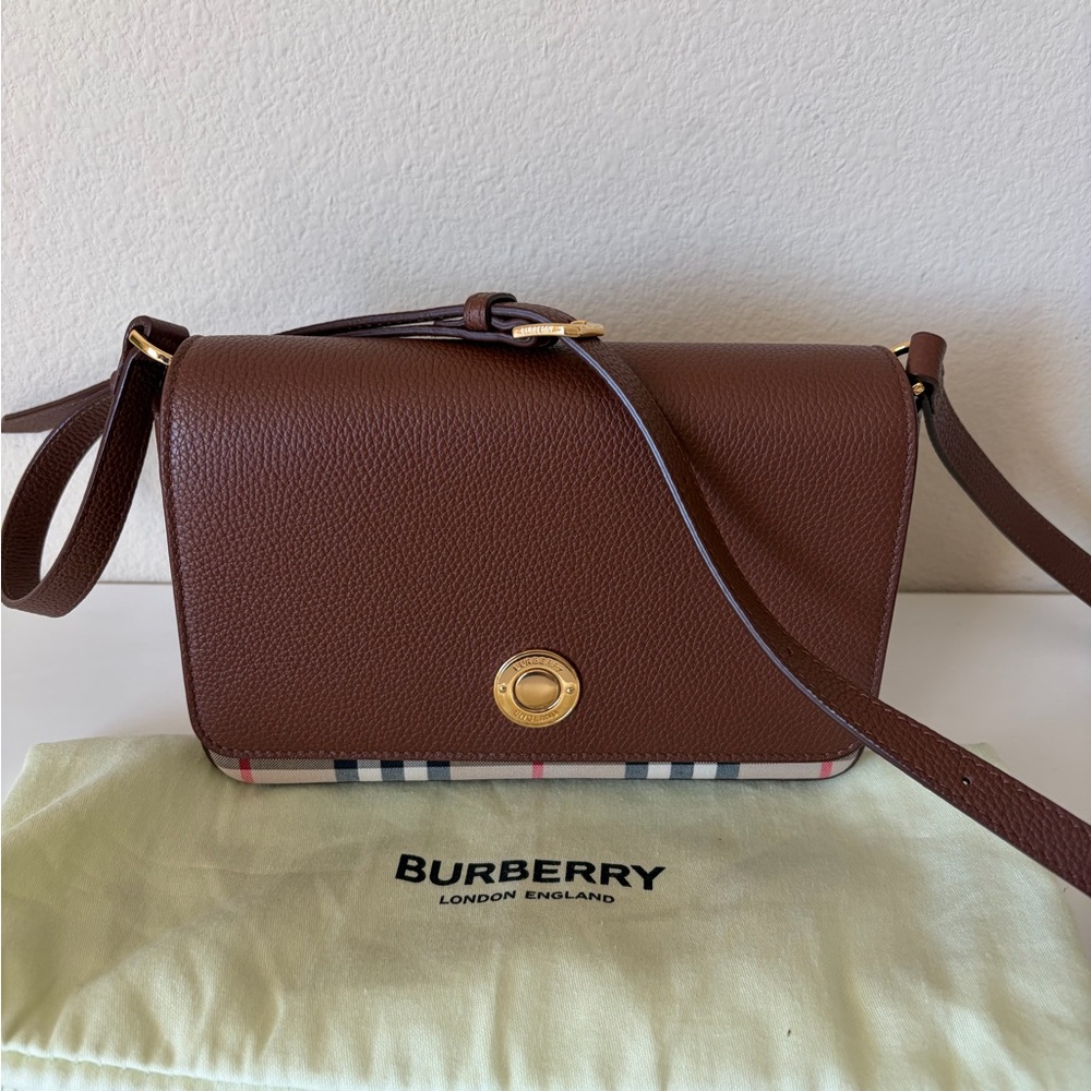 Burberry Hampshire Small Vintage Check & Leather Crossbody